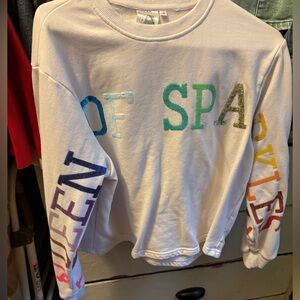 Queen of Sparkles Rainbow Sequin Sweatshirt (double sided words)